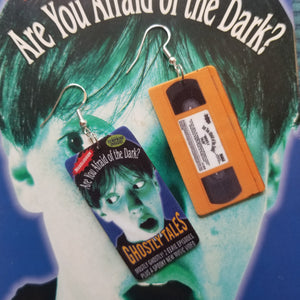 Midnight Society / Orange Tape VHS Earrings
