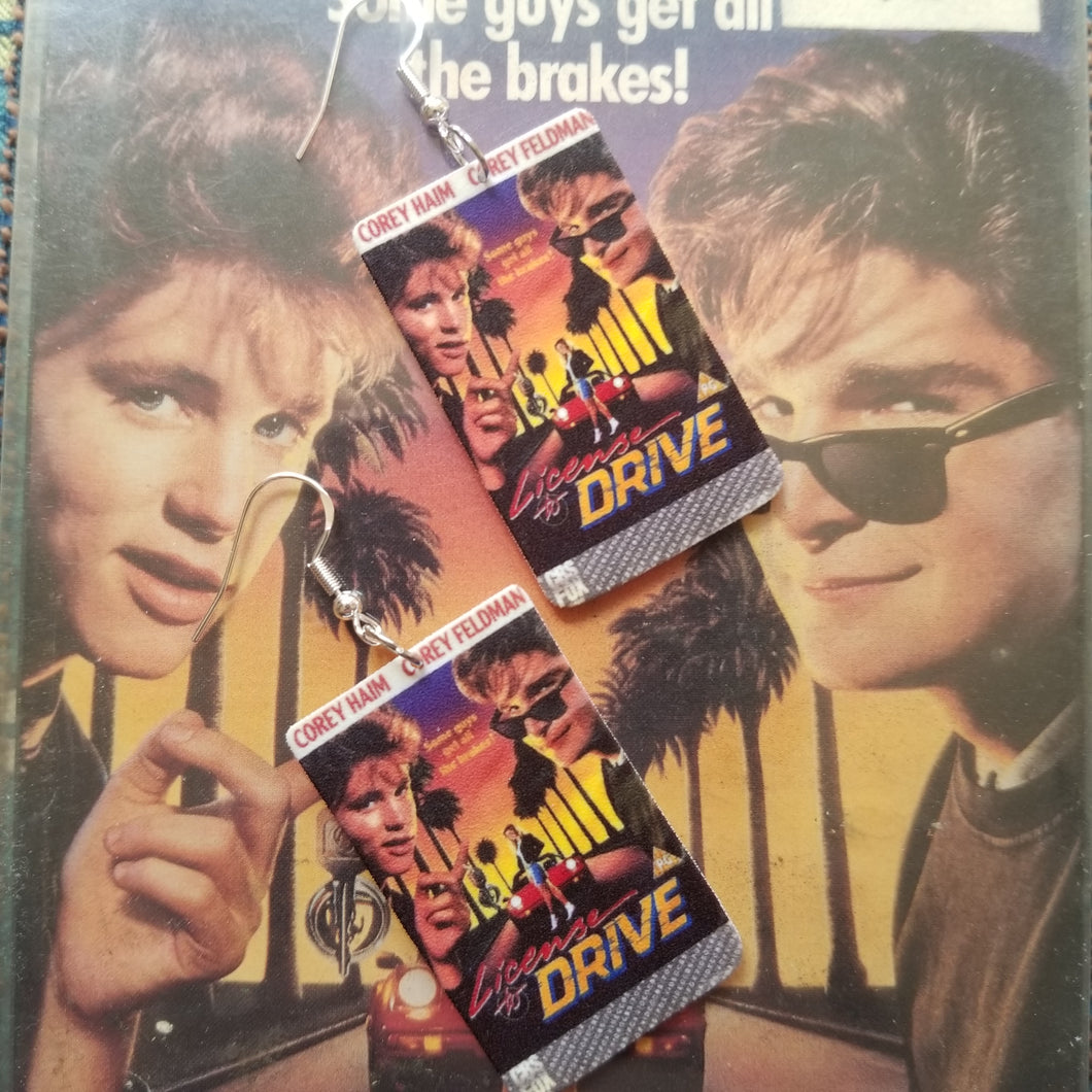 License To Drive VHS Earrings