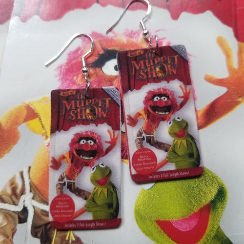 It's Time To Raise the Curtain! VHS Earrings