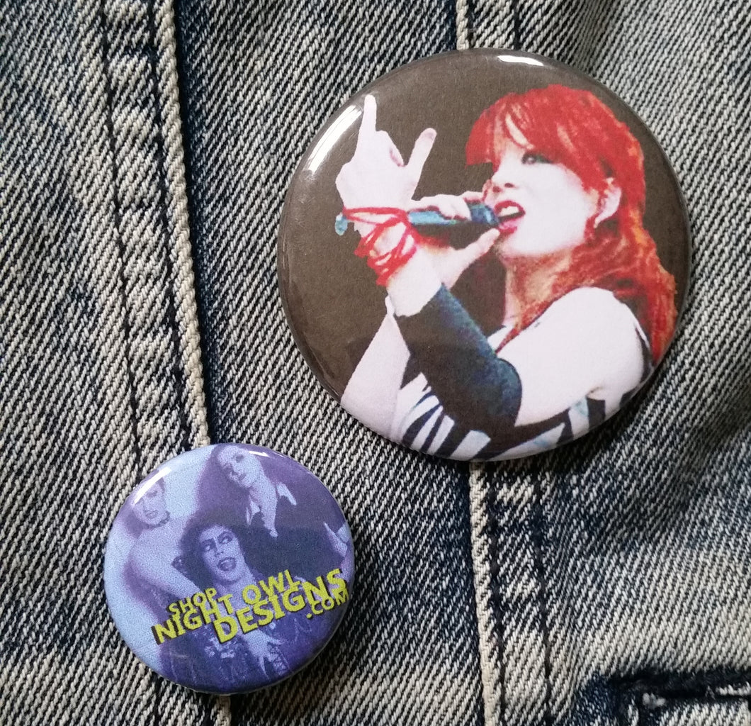 Shirley Middle Finger Pin Back Button