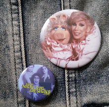 Miss P and Joan pin back button