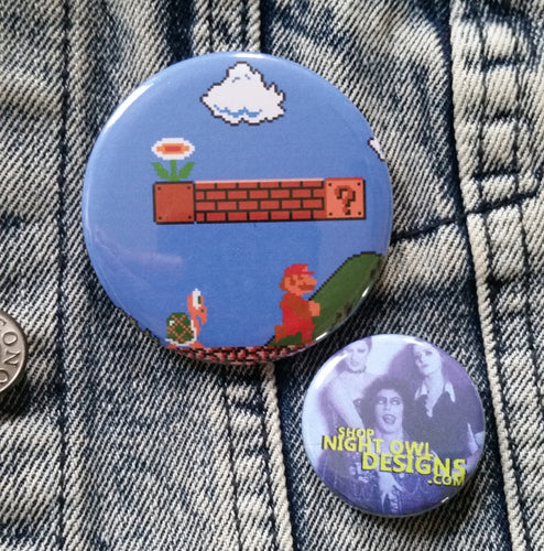 Mario pin back button