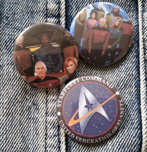 TNG cast Pin Back Buttons