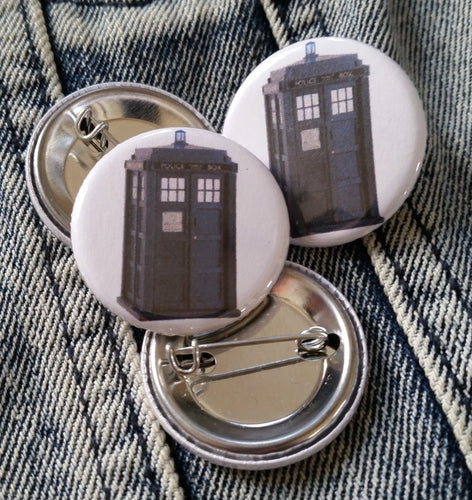 Who Call Box Pin Back Button