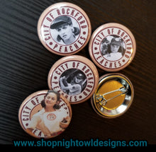 Rockford Peaches Pin Back Buttons