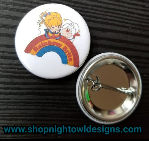 Rainbow B Pin Back Button