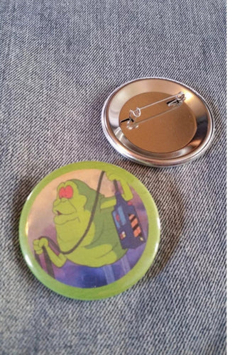 Who Ya Gonna Call Green Guy Pin Back Button