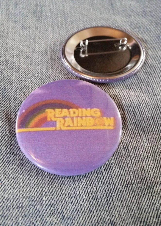 Reading Rainbow Pin Back Button