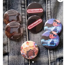 Old school Video Game pin back buttons
