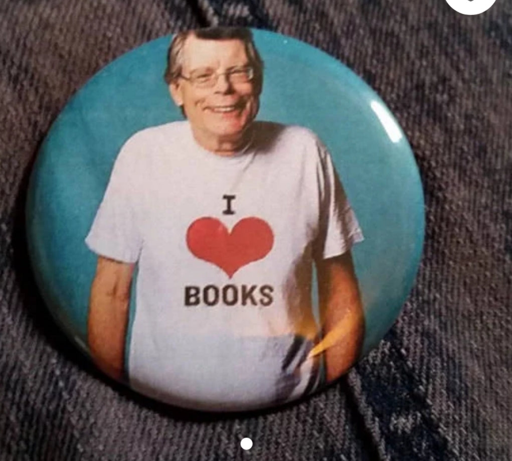 Stephen King Books Pin Back Button