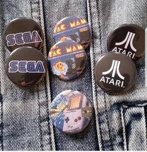 Video Game Pin Back Buttons