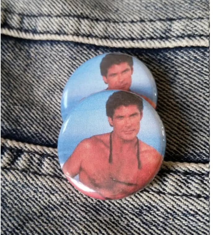 Hassel the Hoff pin back button