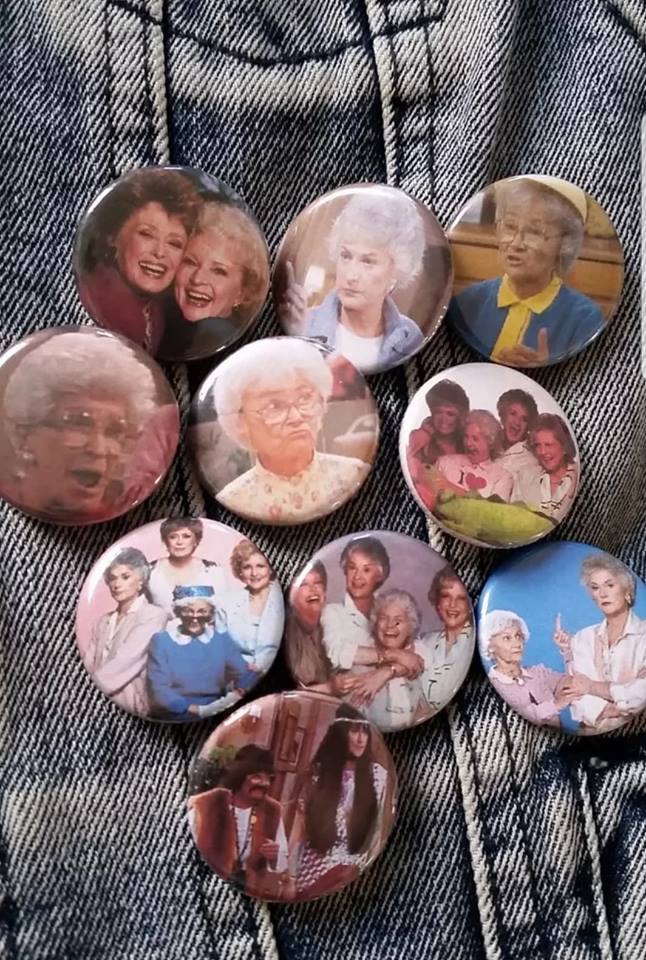 Golden Gals cast pin back button