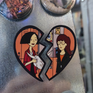Daria + Jane Broken Heart MAGNET SET