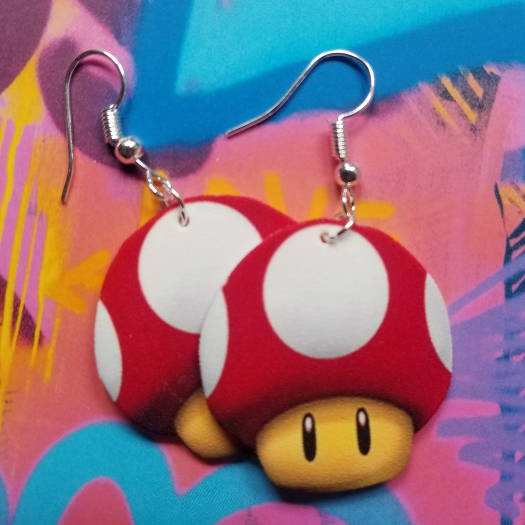 Red Mushroom Earrings