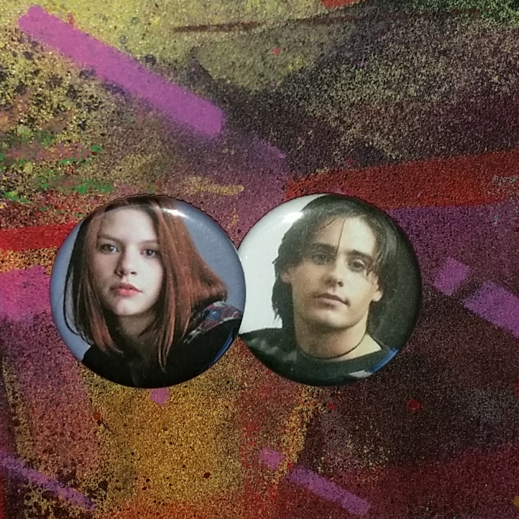 Angela and Jordan  pin back button