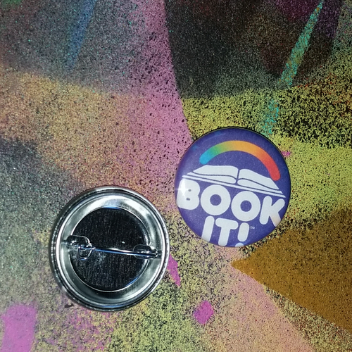 Book It pin back button