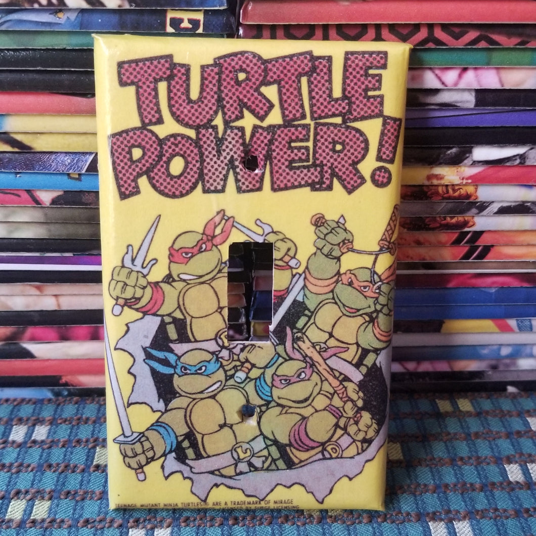 Turtle Power 80s Trading Cards Light Switch Plate