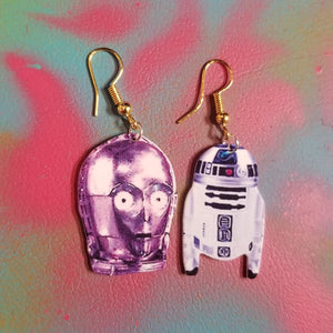 Golden Droid Earrings