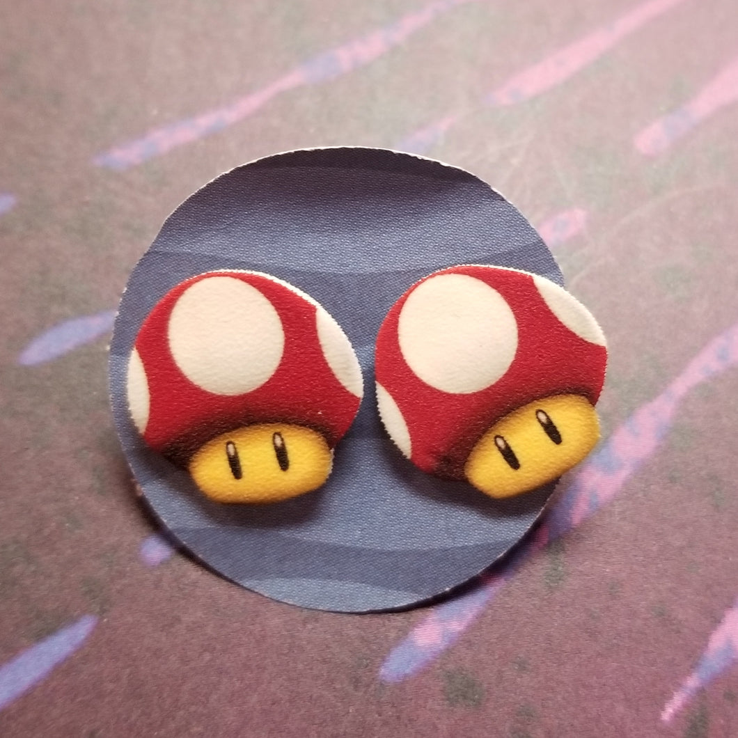 Red Mushroom Post Earrings
