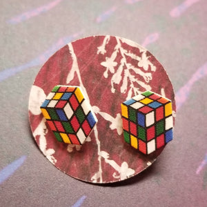 Rubix Cubes Post Earrings