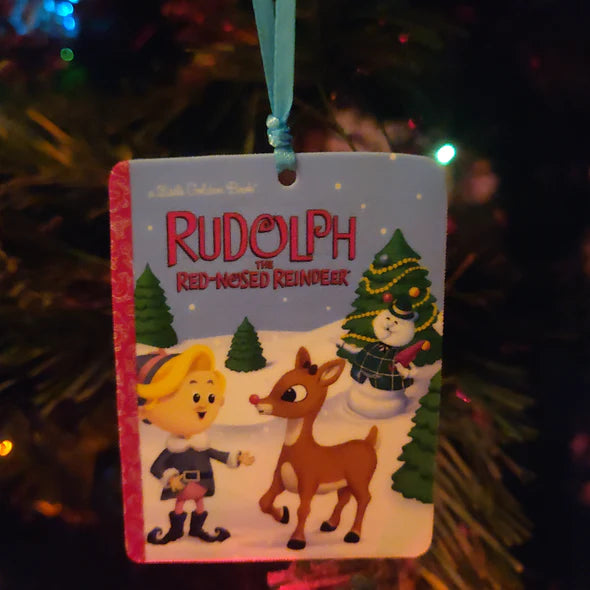 Rudolph Book Ornament