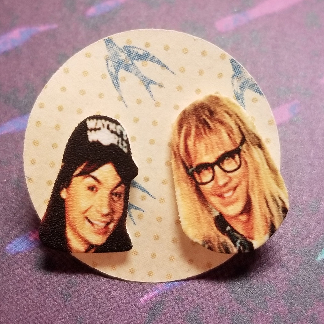Wayne and Garth Post Earrings