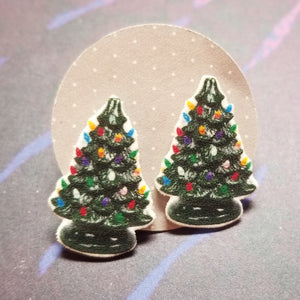 Your Mama's Ceramic Light Up Tree Post Earrings
